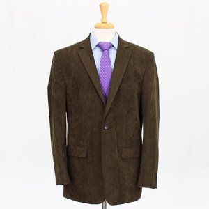 Jones New York 44L Brown Solid 2-Button Sport Coat Blazer Jacket V409